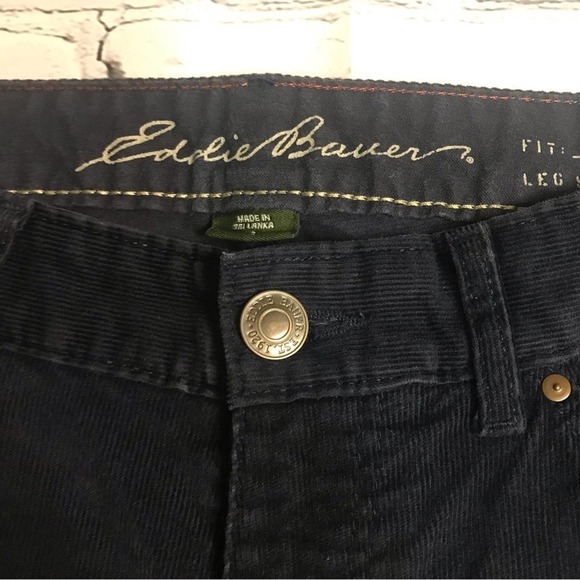 Eddie Bauer Slightly Curvy Slightly Flared Navy Corduroy Pants Size 2 - Picture 4 of 12